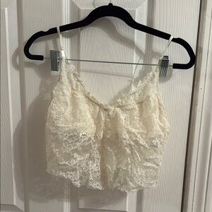 Cream Lace Camisole Top